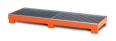 RR Industrietechnik Auffangwanne aus Stahl für 4x 200 Liter Fass mit Gitterrost BxTxH 2400x800x240 mm  RAL 2004 reinorange