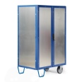 Protaurus Schrankwagen R600 mit Stahlblech- Verkleidung, Türen, 2 Füßen und Rollen 1050x680mm