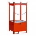 Bauer Fass-Stapelpalette FSP-1, seitlich offen, Feuerrot