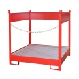 Bauer Fass-Stapelpalette FSP-4, seitlich offen, Feuerrot