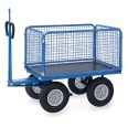 Fetra Handpritschenwagen mit Zugöse, Drahtgitterwänden und Polyurethanbereifung, 1135x795mm Ladefläche 750kg Tragkraft