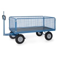 Fetra Handpritschenwagen mit Zugöse, Drahtgitterwänden und Polyurethanbereifung-small