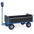 Fetra Handwagen 2-Achser mit Bordwänden und Polyurethanbereifung, 1000x550mm Ladefläche