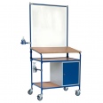 Fetra Rollpult mit Infektionsschutzausstattung Holzwerkstoffplatten mit Schrank und 2 Ablagen-small