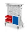 Kappes RasterMobil® mobiler Arbeitsplatzschrank Größe #3 1270x1000x500mm 29-teilig mit Auflageboden aus Stahlblech und Einhängeschrank lichtgrau