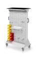 Kappes RasterMobil® mobiler Arbeitsplatzschrank Größe #4 1580x1000x500mm 4x Lochplatte 4x Schlitzplatte 50-teilig mit Auflageboden inkl. Riffelgummimatte lichtgrau