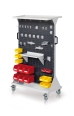 Kappes RasterMobil® mobiler Arbeitsplatzschrank Größe #4 1580x1000x500mm 4x Lochplatte 4x Schlitzplatte 54-teilig mit Auflageboden anthrazitgrau