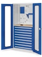 Kappes ®RasterPlan Schubladenschränke 1950x1000x600mm Sichtfenstertüren Modell 37 enzianblau