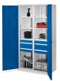 Kappes Schwerlastschränke mit Mitteltrennwand 1950x1000x600mm Vollblechtüren Modell 52 enzianblau