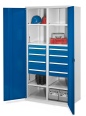Kappes Schwerlastschränke mit Mitteltrennwand 1950x1000x600mm Vollblechtüren Modell 54 enzianblau