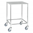 Kongamek Edelstahl- Tischwagen rostfrei 760x440mm Ladefläche Gummibereifung ohne Bremse
