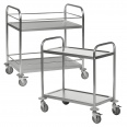 Kongamek Edelstahl- Tischwagen rostfrei mit 2 Böden, Bremse und wahlweise mit Umrandung-small