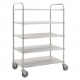 Kongamek Etagenwagen mit 5 Böden 900x440mm pulverbeschichtet und verzinkt 24mm Rand ohne Bremse