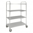 Kongamek Etagenwagen mit 4 Böden 900x440mm pulverbeschichtet und verzinkt 24mm Rand ohne Bremse