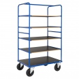 Kongamek Multi-Etagenwagen in blau 1000x700x1800mm mit 5 Etagen, Gummibereifung ohne Bremse