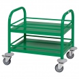 Kongamek Mini-Servierwagen 530x375x550mm 2 Etagen pulverbeschichtet in Grün mit Bremse