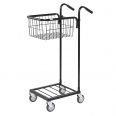 Kongamek Mini- Servierwagen in schwarz mit Korb 415x355x220mm und Bremse
