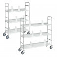 Kongamek mobiler Etagenwagen verzinkt mit 3 Böden und 6 Buchstützen 75kg Tragkraft-small
