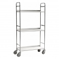 Kongamek mobiler Etagenwagen 790x290x1500mm verzinkt 100kg Tragkraft mit 3 Böden und 6 Buchstützen