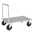 Kongamek Plattformwagen, verzinkt 1000x700x900mm Boden Stahlblech ummantelt mit offenem Schiebegriff und Gummibereifung ohne Bremse