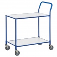Kongamek Tischwagen mit pulverbeschichtetem Gestell in blau, ohne Bremse und 760x430mm Ladefläche