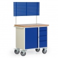 Protaurus Werkbankwagen Serie 300 mit Schrankfach, 4 Schubladen und Schlitzplatte 710mm hoch Protaurus Werkbankwagen Serie 300 mit Schrankfach, 4 Schubladen und Schlitzplatte 710mm hoch-small