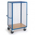 Rollcart Gitter-Regalwagen mit Schiebegriff und Grundboden 980x700mm im Buchedekor