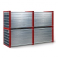RR Industrietechnik Wabenregal RWR-16/3 3000x1000x1000mm mit 16 Fächern RAL 3000 Feuerrot
