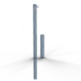 Schake Absperrpfosten herausnehmbar aus Stahlrohr verzinkt Ø60x2,5mm mit Stahlkappe 900mm Überflur ohne Verschluss mit 1 Öse
