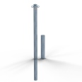 Schake Absperrpfosten herausnehmbar aus Stahlrohr verzinkt Ø60x2,5mm mit Stahlkappe 900mm Überflur ohne Verschluss mit 2 Ösen