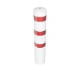 Schake Stahlrohrpoller ortsfest aus Stahlrohr verzinkt Ø273x5,0mm weiß mit rot reflektierenden Leuchtstreifen zum Einbetonieren 1500mm Gesamtlänge