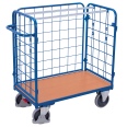 VARIOfit Paket-Dreiwandwagen, niedrig, seitlich vergittert Ladefläche 850x500mm