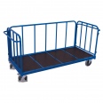 VARIOfit Dreiwandwagen mit senkrechten Streben Gummibereifung 500kg Tragkraft 1305x845mm