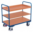 VARIOfit Etagenwagen, niedrig mit 3 Ladeflächen und Rand 850x500mm