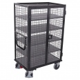 VARIOfit Etagenwagen, außen vergittert mit Flügeltür, Drehgriff und 5 Ladeflächen 1245x785mm Anthrazitgrau