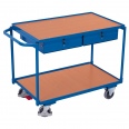 VARIOfit Tischwagen mit Schiebegriff, 2 Schubladen und 2 Ladeflächen 985x595mm-small