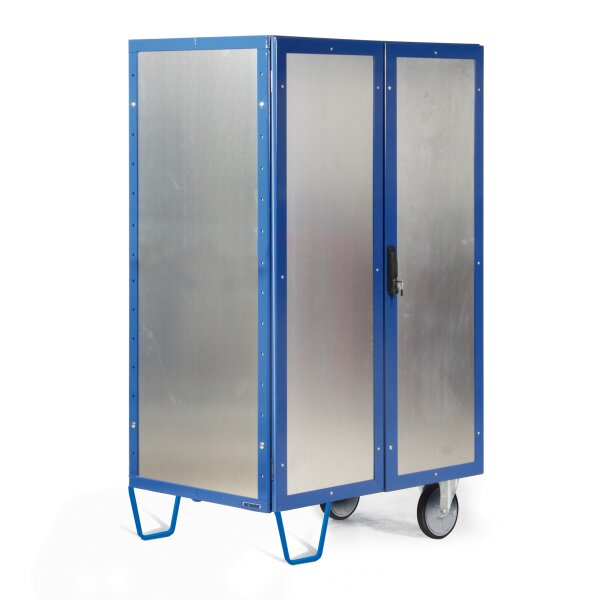 Protaurus Schrankwagen R600 mit Stahlblech- Verkleidung, Türen, 2 Füßen und Rollen