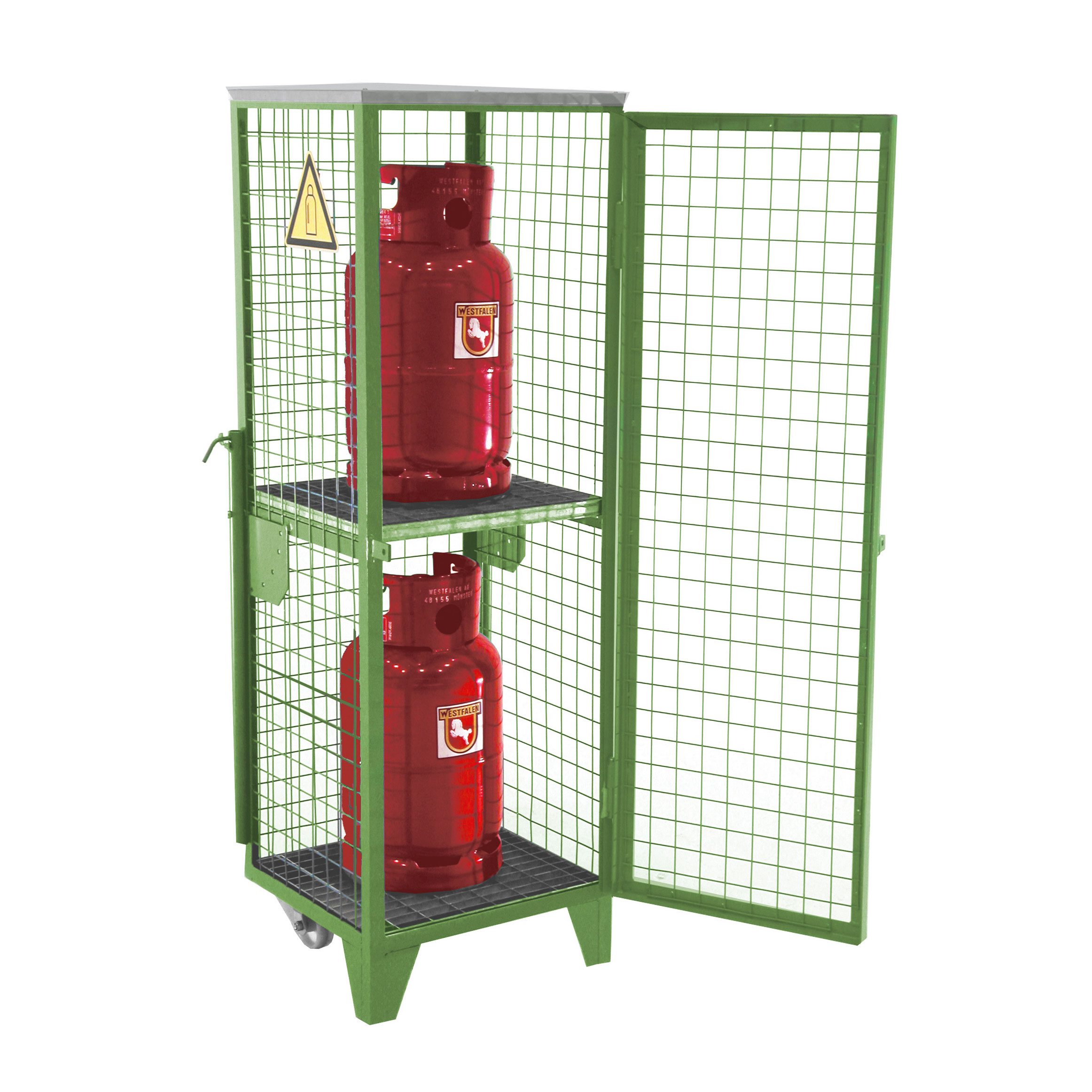 Bauer Gasflaschen-Depot GFD-R 2, Resedagrün, 2 Türen, Drahtgitter für 2x 11 kg-Gasflaschen