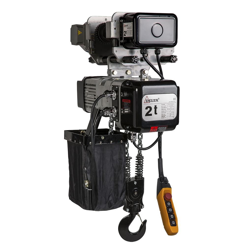 DELTA Elektrischer Kettenzug mit elektrischem Fahrwerk DTD - 400V - Tragkraft 2,0t Hubhöhe 10m 2 Geschwindigkeiten 2 Strang