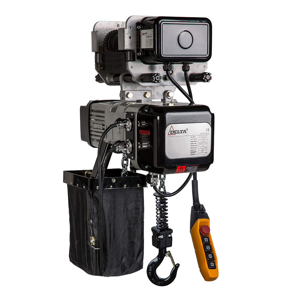 DELTA Elektrischer Kettenzug mit elektrischem Fahrwerk DTD - 400V - Tragkraft 1,0t Hubhöhe 10m 1 Geschwindigkeit