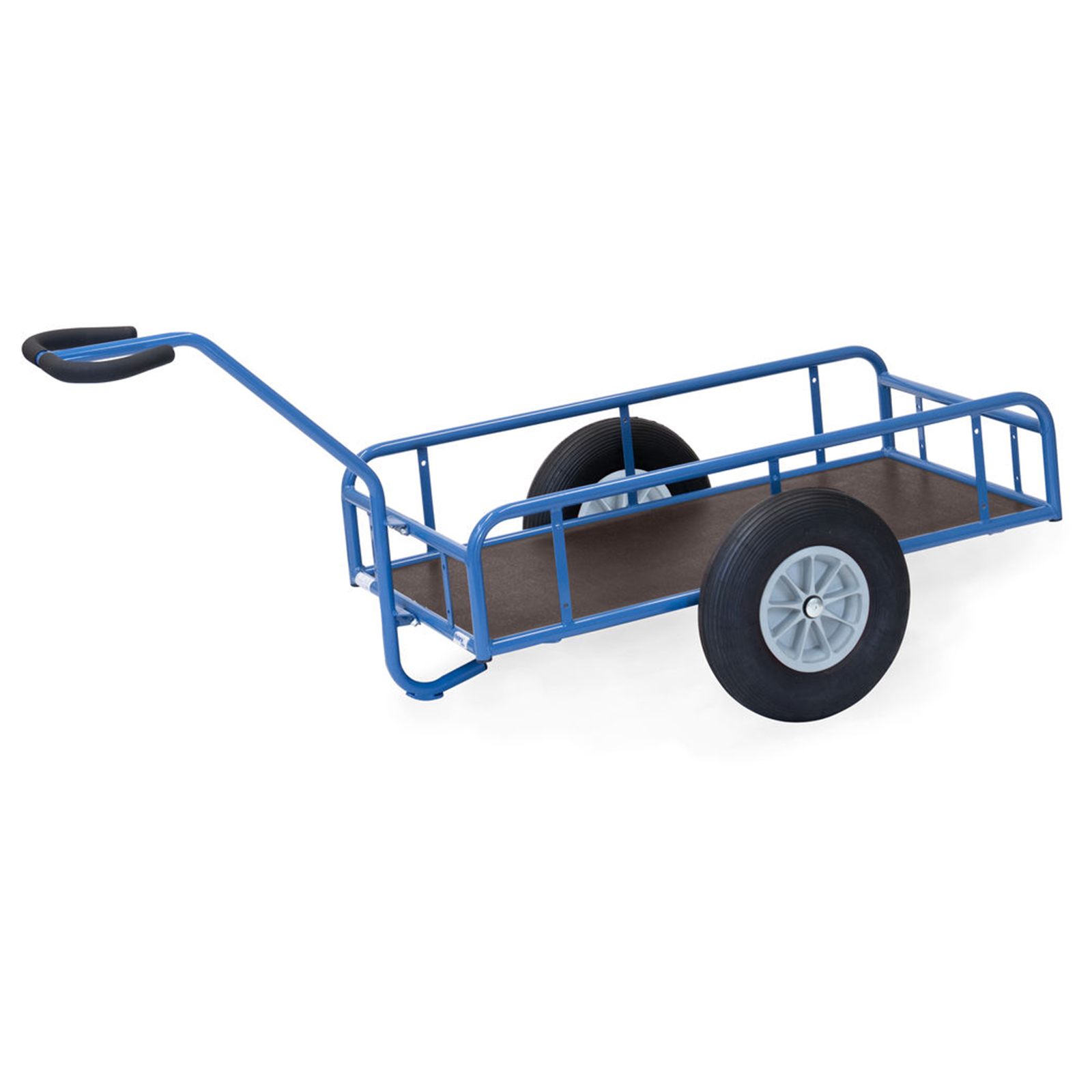 Fetra Handwagen mit Geländer und Polyurethanbereifung