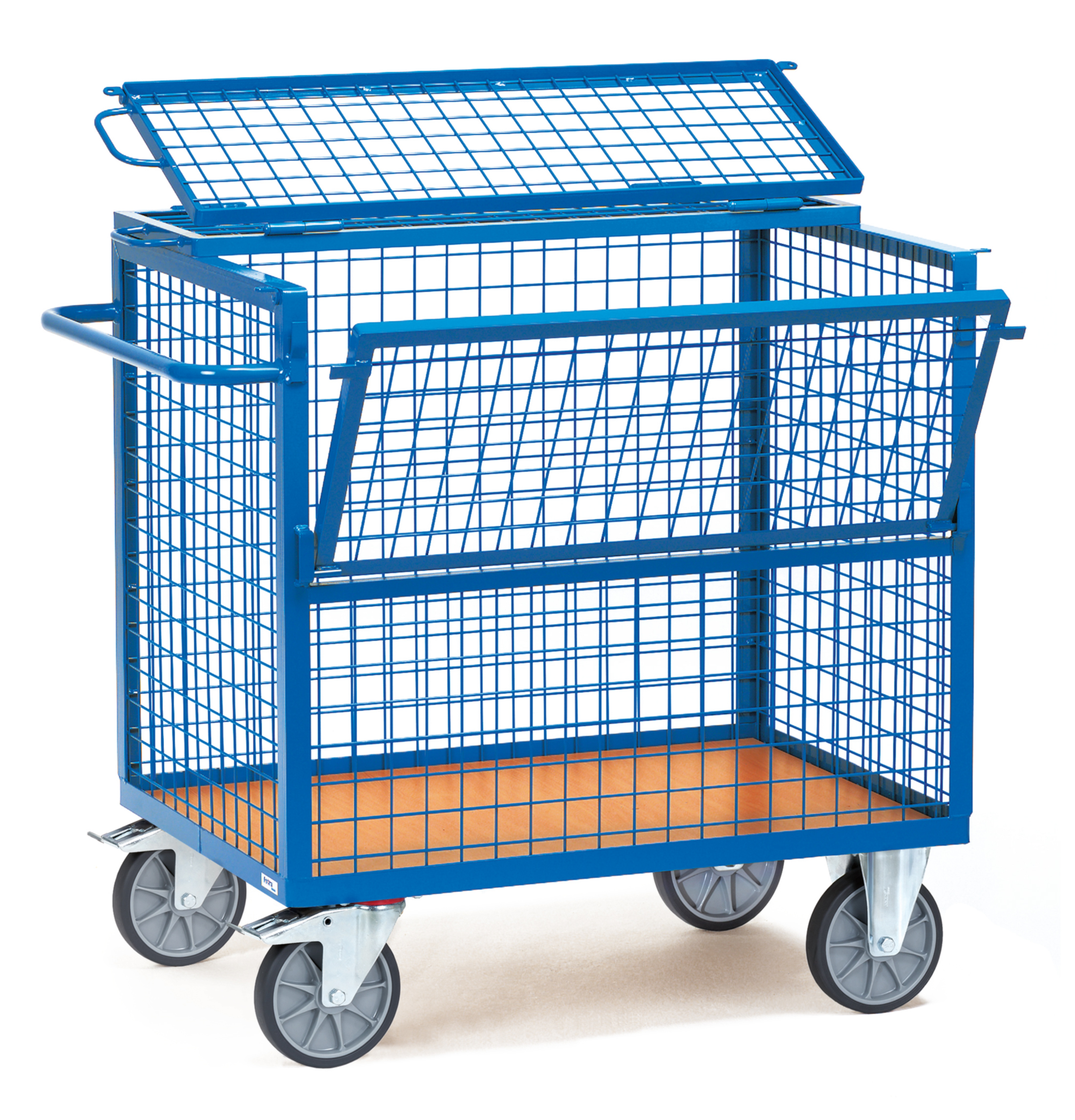 Fetra Drahtkastenwagen mit Wänden und Deckel aus Drahtgitter 50 x 50 x 4 mm