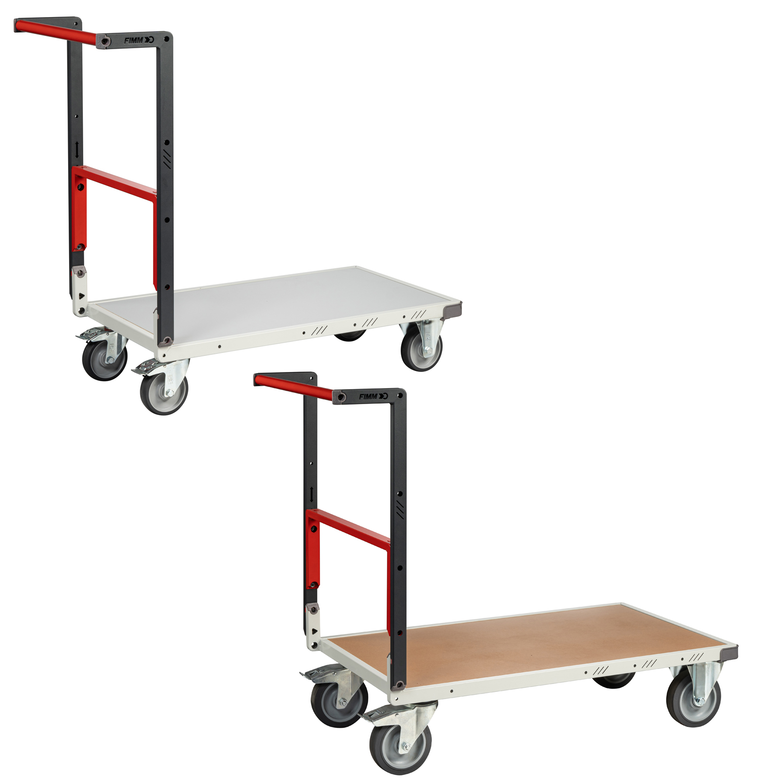 FIMM Plattformwagen mit umklappbarer Rückenlehne Tragkraft 250kg