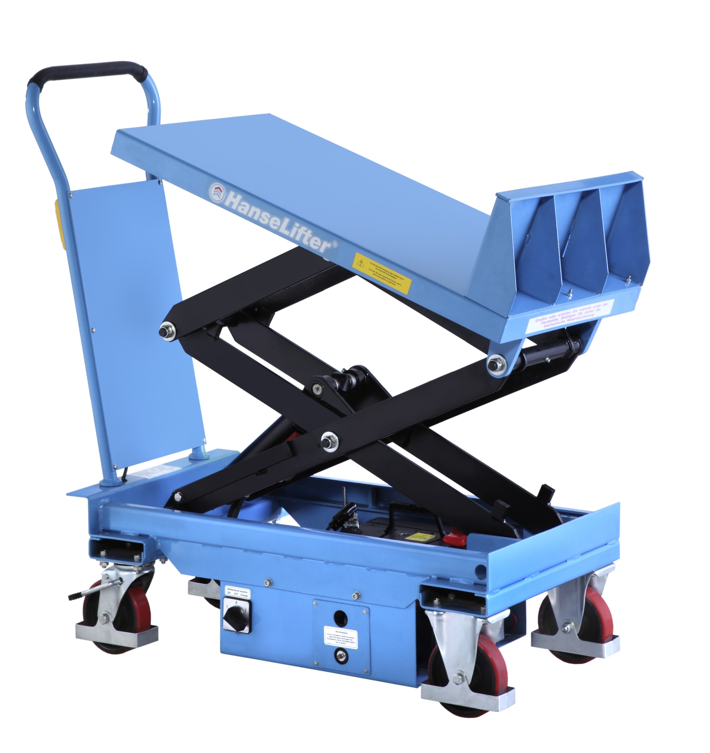 Hanselifter elektrischer Neigehubtischwagen E-NHT Hubhöhe 1000mm Tragkraft bis 600kg