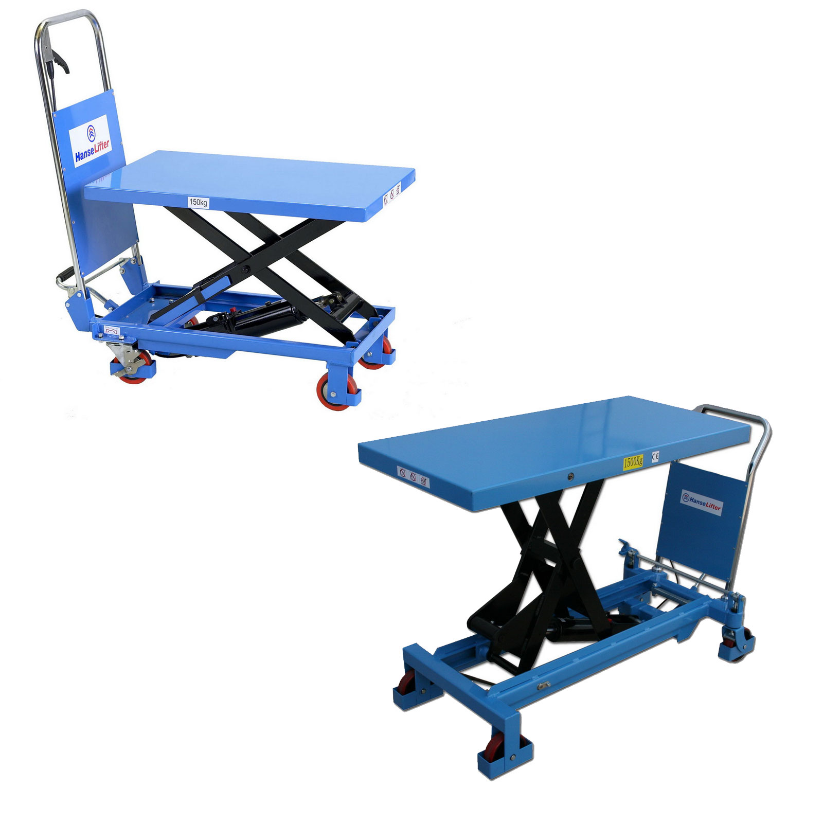 Hanselifter mobiler Scherenhubtischwagen SPA Serie bis Tragkraft 1500kg Hubhöhe 1000mm