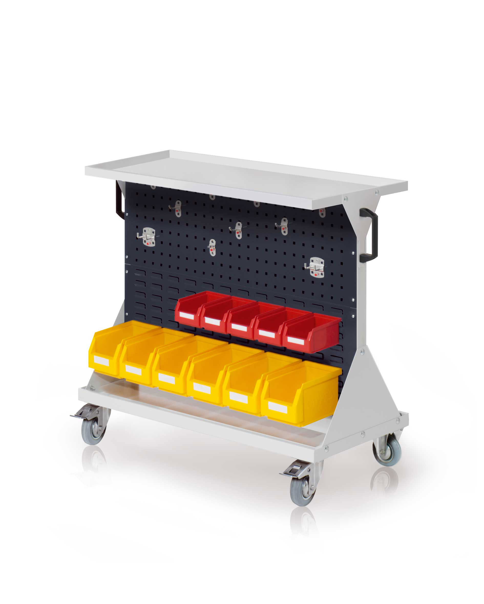 Kappes RasterMobil® Größe #2 - 1000x930x500mm - 2x Lochplatte 2x Schlitzplatte - Auflageboden aus Stahlblech - anthrazitgrau