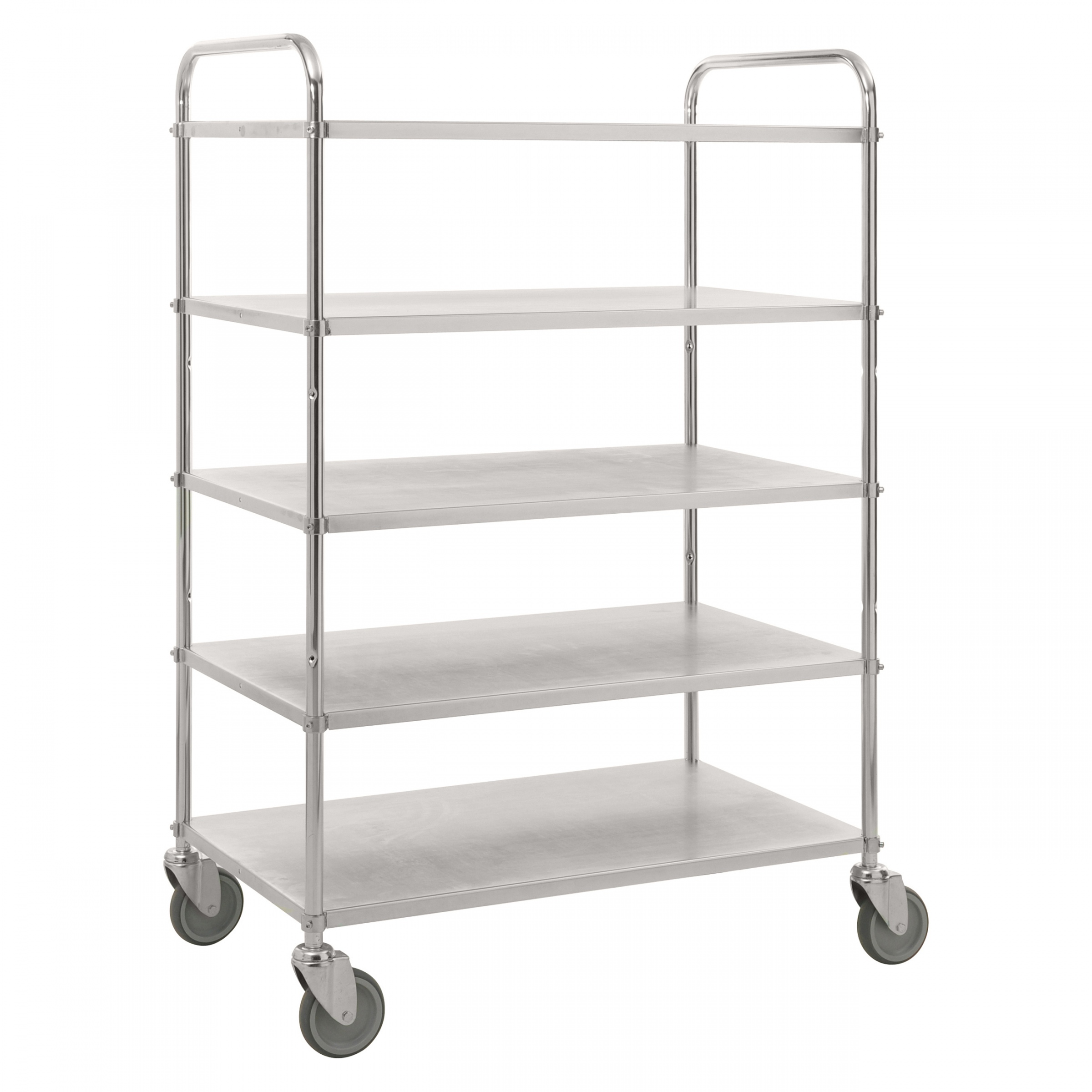 Kongamek Etagenwagen mit 5 Böden 900x440mm pulverbeschichtet und verzinkt 24mm Rand ohne Bremse