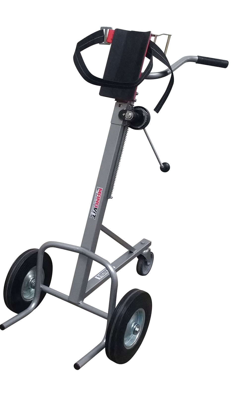 Manuvit Sackkarre für Transport von Gasflaschen mit 100x320mm Durchmesser u. patentierten Hebesystem Gurtmodell manuelle Klemmung