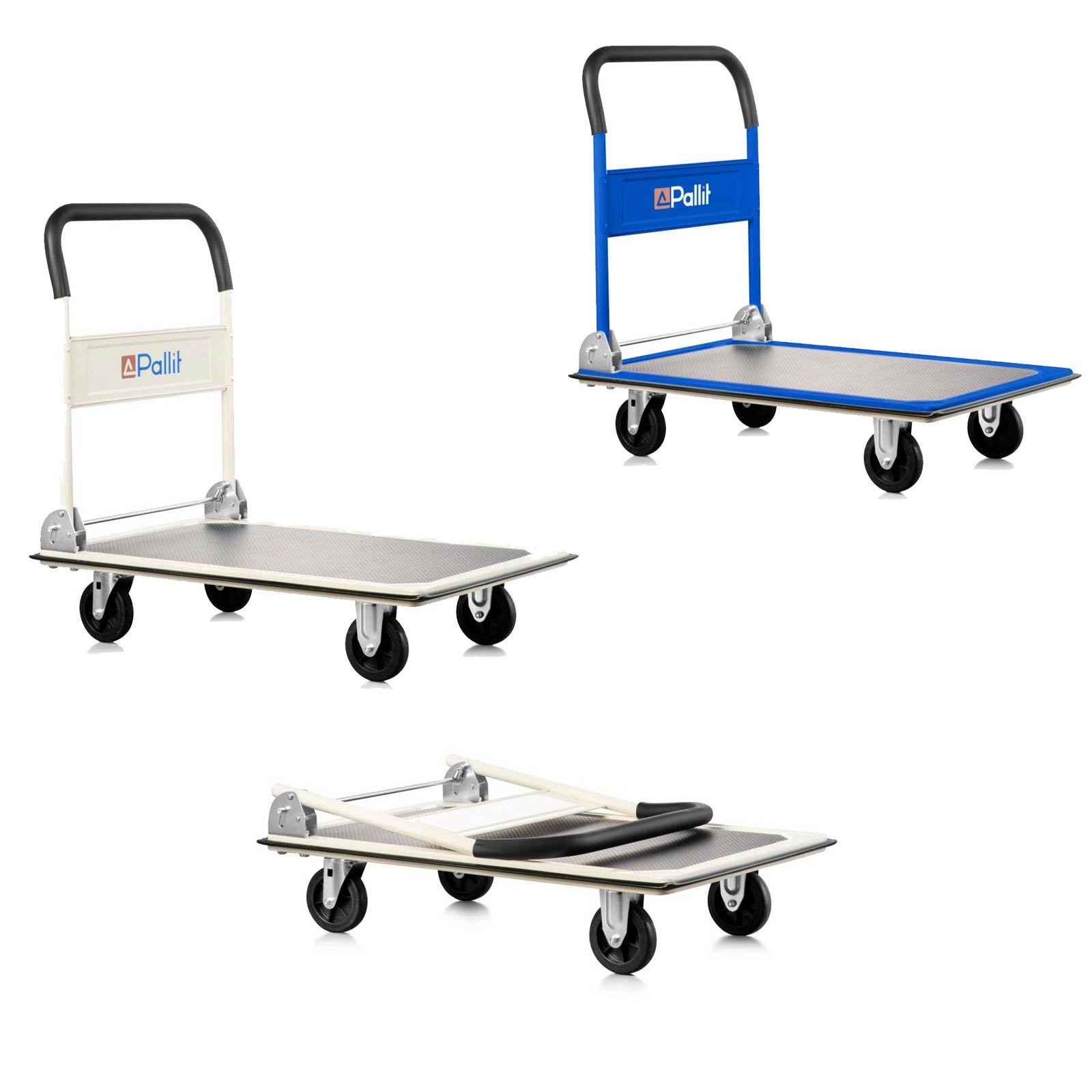 Pallit Schiebebügelwagen Carry in Weiß Tragkraft bis 300kg