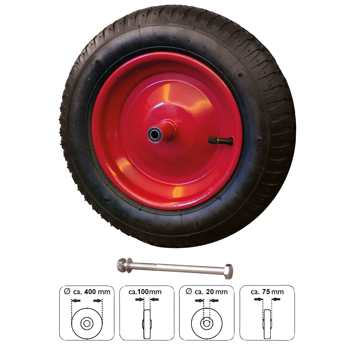 Pro-Bau-Tec Ersatzrad für Gartenschubkarre Art.-Nr. 10135